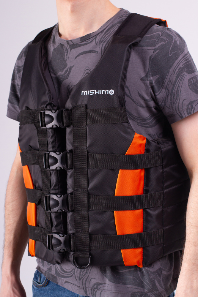 Жилет спасательный MISHIMO PRO Премиум качества Черно-оранжевый в Люберцах