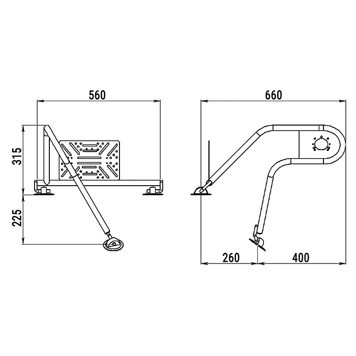 Стойка рулевая с креплением на баллон надувной лодки 25мм в Люберцах