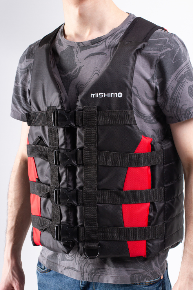 Жилет спасательный MISHIMO PRO Премиум качества Черно-красный в Люберцах