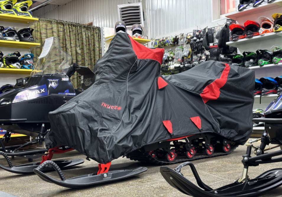 Чехол транспорт. снегохода IKUDZO HUNTER черно-красный Оксфорд ПРЕМИУМ качества с лого IKUDZO в Люберцах