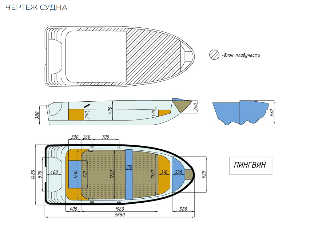 Стеклопластиковая лодка Пингвин (тримаран) в Люберцах