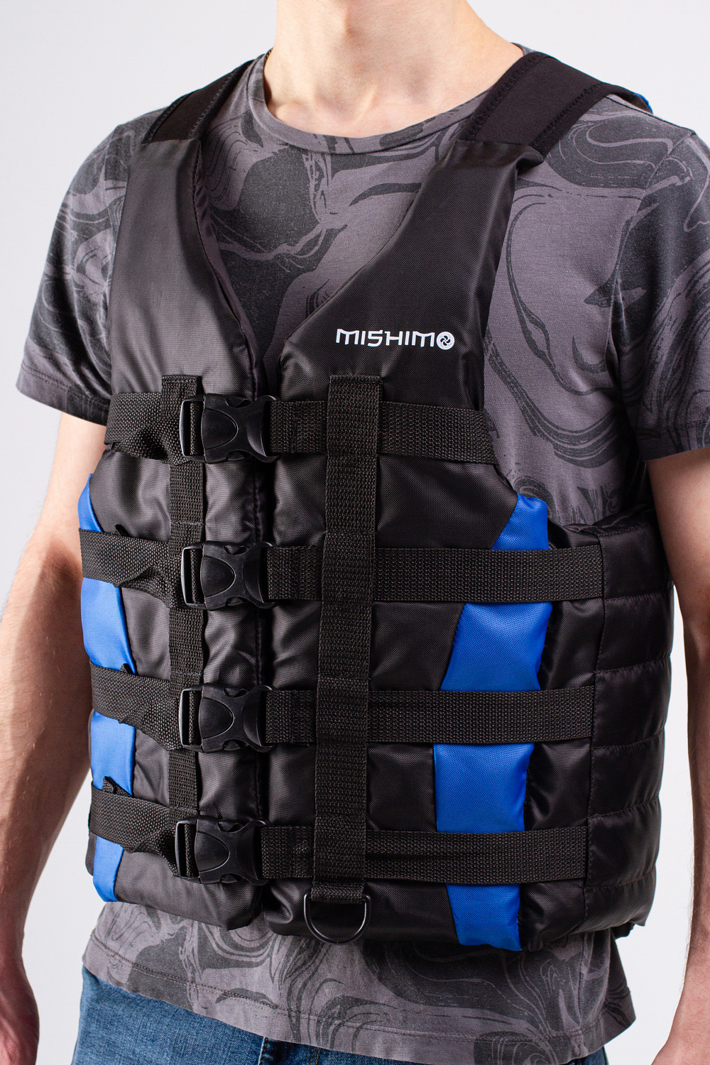 Жилет спасательный MISHIMO PRO Премиум качества Черно-синий в Люберцах