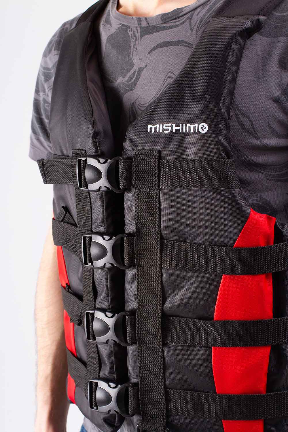Жилет спасательный MISHIMO PRO Премиум качества Черно-красный в Люберцах